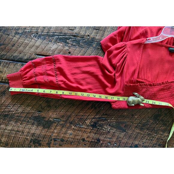 Not For Sale-Red Torrid Long sleeve Babydoll Lace Inset Smocked Square Neckline - Picture 15 of 15